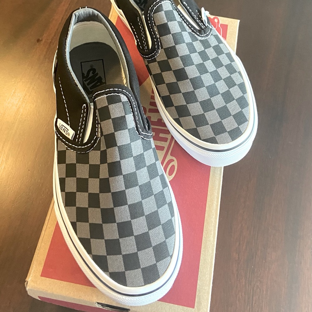 Boys Classic Checkerboard Slip-On Vans